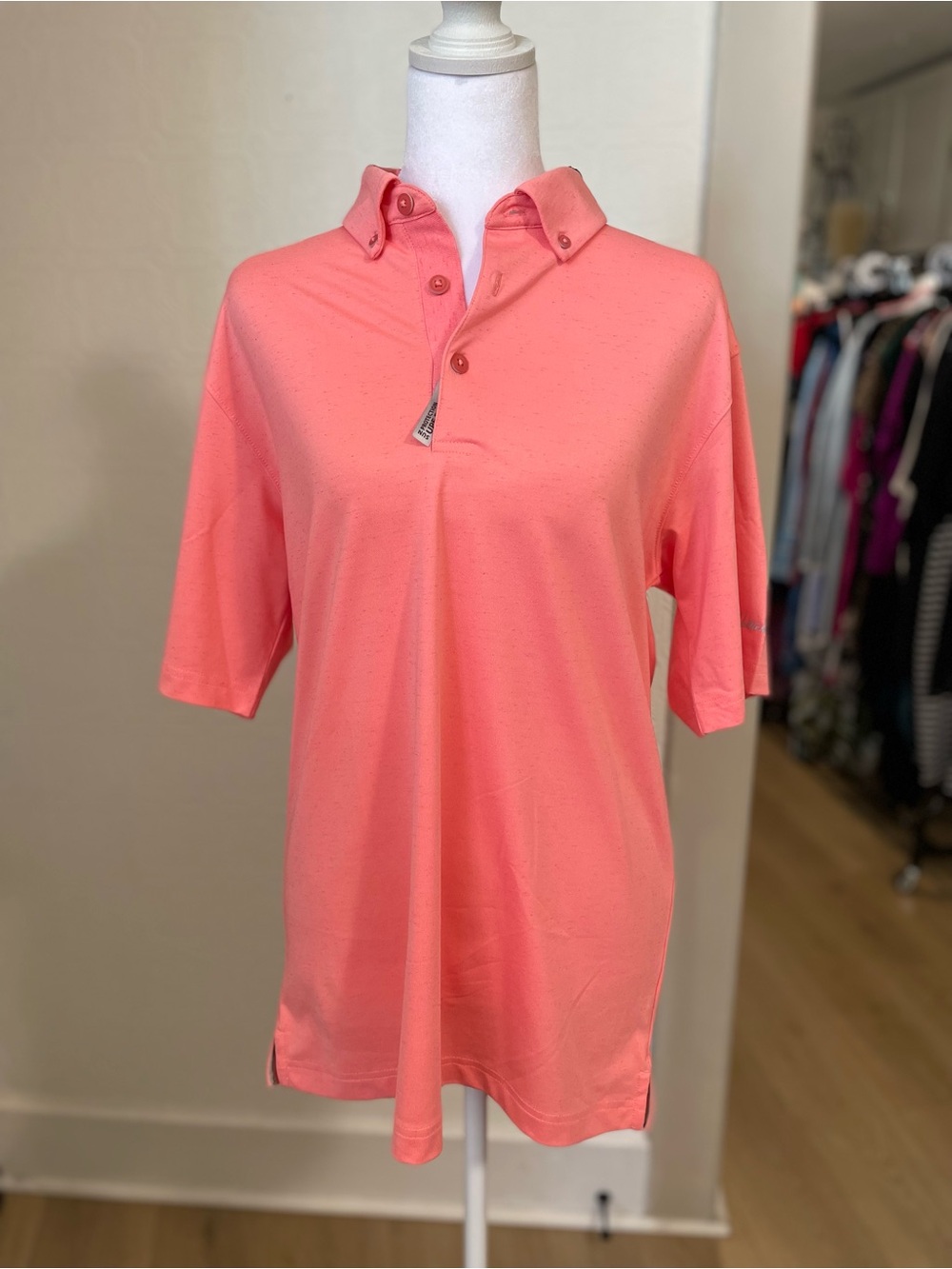 Walter Hagen Coral Polo Shirt with Black Tag